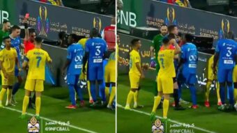 Haos u Saudijskoj Arabiji: Ronaldo nakon tučnjave na terenu dobio crveni karton, pa podigao šaku na sudiju (VIDEO)
