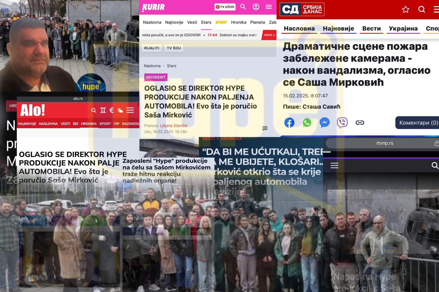 ZAPALJEN AUTOMOBIL HYPE TELEVIZIJE, ALI NA UDARU NISMO SAMO MI!/Photo: Hypetv.rs