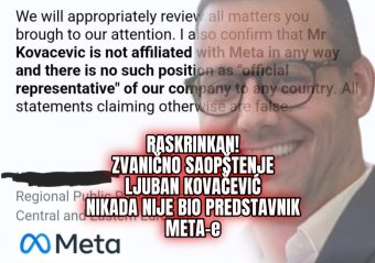 ZVANIČNO SAOPŠTENJE META-e! “LJUBAN KOVAČEVIĆ NIKADA NIJE BIO PREDSTAVNIK NAŠE KOMPANIJE” Prevario cijelu estradu!