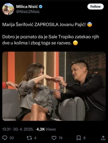 MARIJA ŠERIFOVIĆ ZAPROSILA JOVANU PAJIĆ! / Photo: Printscreen
