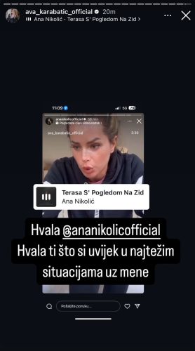 ANA NIKOLIĆ PRUŽILA PODRŠKU AVI KARABATIĆ