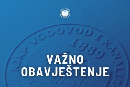 Saopštenje iz KJKP Vodovod i kanalizacija