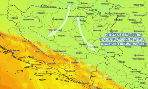 BH Meteo: Stiže osjetno zahlađenje i snijeg, pripremite topliju garderobu!